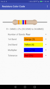 اسکرین شات برنامه Resistor Color Code 2