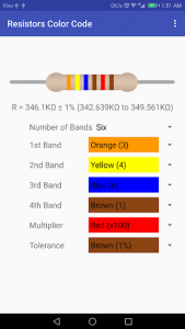 اسکرین شات برنامه Resistor Color Code 4