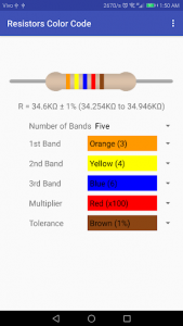 اسکرین شات برنامه Resistor Color Code 3