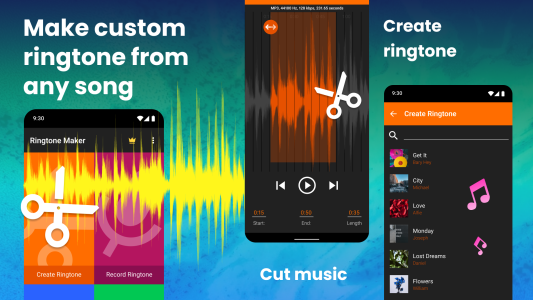 اسکرین شات 1 برنامه Ringtone Maker and MP3 Editor
