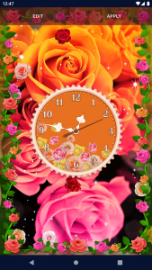 اسکرین شات برنامه Rose Clock 4K Live Wallpaper 3