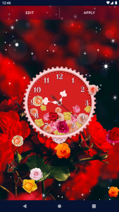اسکرین شات برنامه Rose Clock 4K Live Wallpaper 6
