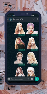 اسکرین شات برنامه Rose Blackpink WASticker 5