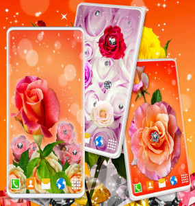 اسکرین شات برنامه Diamond Shine Rose Live Wallpaper ❤️ HD Wallpapers 4