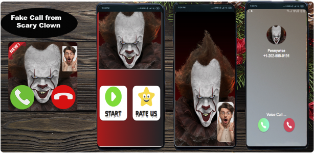 اسکرین شات برنامه Scary Clown fake Video Call-Cl 1