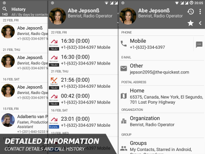 اسکرین شات برنامه Phone and Contacts - AGContacts, Lite edition 5