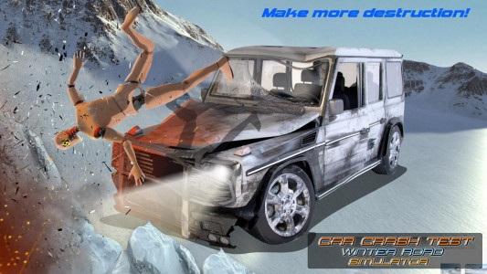 اسکرین شات بازی Car Crash Test Winter Road Sim 3