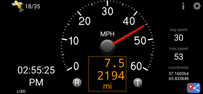اسکرین شات برنامه GNSS speedometer 5