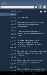 اسکرین شات برنامه Quran in Swahili 7