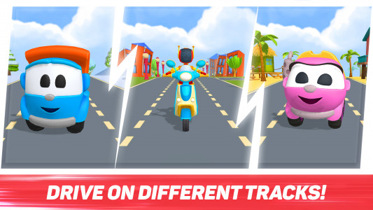 اسکرین شات 1 بازی Leo Runner: car games for kids
