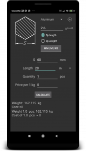 اسکرین شات 5 برنامه Metal Weight  Calculator