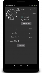 اسکرین شات 4 برنامه Metal Weight  Calculator