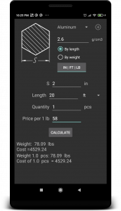 اسکرین شات 6 برنامه Metal Weight  Calculator