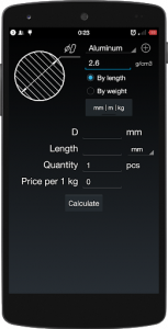اسکرین شات برنامه Metal Weight  Calculator 2