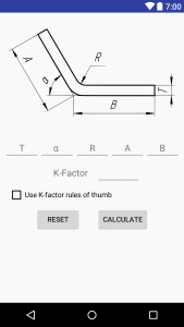 اسکرین شات برنامه Bending Sheet Metal Calculator 1