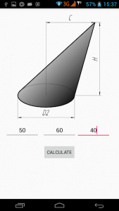 اسکرین شات برنامه Flat pattern cone calculator 6