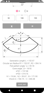 اسکرین شات 5 برنامه Flat pattern cone calculator