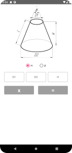 اسکرین شات برنامه Flat pattern cone calculator 4