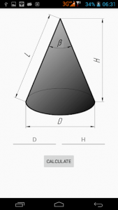 اسکرین شات برنامه Flat pattern cone calculator 4