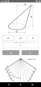 اسکرین شات 2 برنامه Flat pattern cone calculator