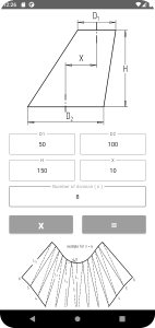 اسکرین شات برنامه Flat pattern cone calculator 6