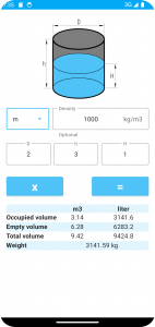 اسکرین شات برنامه Tank Volume Calculator 3