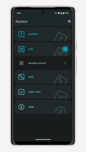 اسکرین شات 1 برنامه Random Number Generator