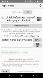 اسکرین شات برنامه Bitcoin Paper Wallet 3
