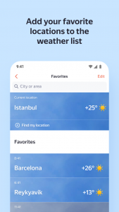 اسکرین شات برنامه Yandex Weather 3