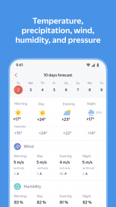 اسکرین شات برنامه Yandex Weather 4