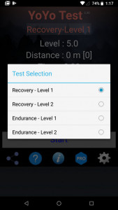 اسکرین شات برنامه Yo-Yo Intermittent Test 2