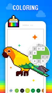 اسکرین شات برنامه Pixel Art - Color by the Block 1