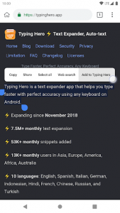 اسکرین شات برنامه Typing Hero ⚡ Text Expander ⚡ Auto-text 7