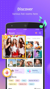 اسکرین شات 2 برنامه Hello Yo - Group Chat Rooms