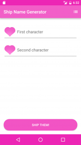 اسکرین شات 2 بازی Fandom Ship Names Generator