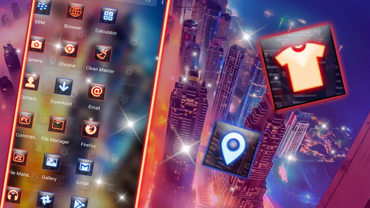 اسکرین شات 3 برنامه City Night TopView Theme