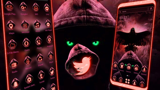 اسکرین شات 1 برنامه Eagle Hoodie Launcher Theme