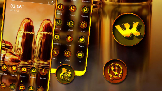 اسکرین شات 1 برنامه Golden Bullets Theme