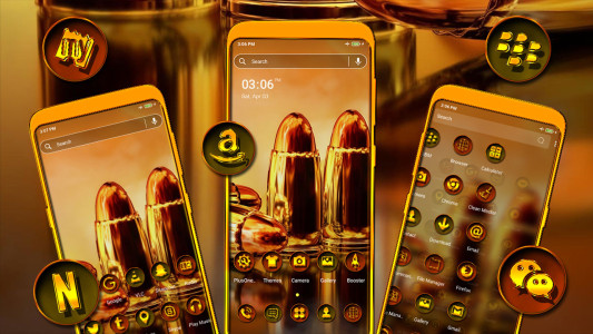 اسکرین شات 4 برنامه Golden Bullets Theme