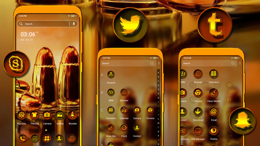 اسکرین شات 2 برنامه Golden Bullets Theme