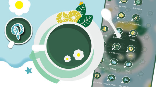 اسکرین شات 3 برنامه Green Lemon Tea Theme