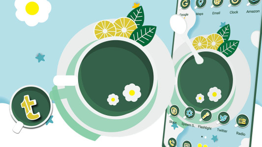 اسکرین شات 2 برنامه Green Lemon Tea Theme