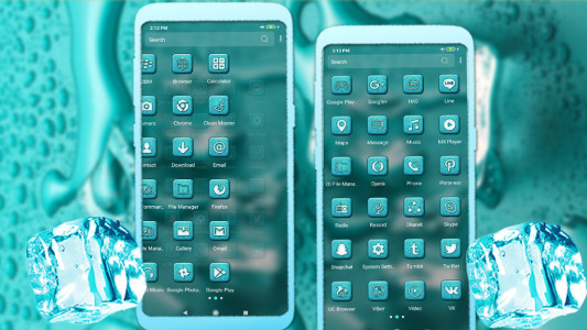 اسکرین شات برنامه Ice Cubes Mint Launcher Theme 2