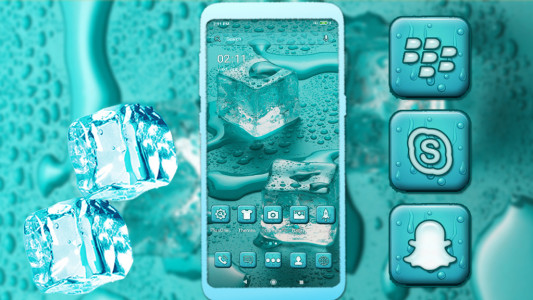 اسکرین شات برنامه Ice Cubes Mint Launcher Theme 1