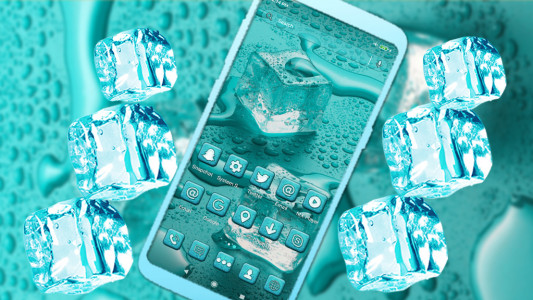 اسکرین شات برنامه Ice Cubes Mint Launcher Theme 4
