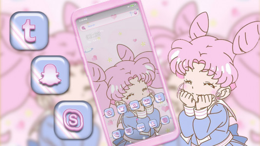 اسکرین شات 1 برنامه Kawaii Cute Girl Theme