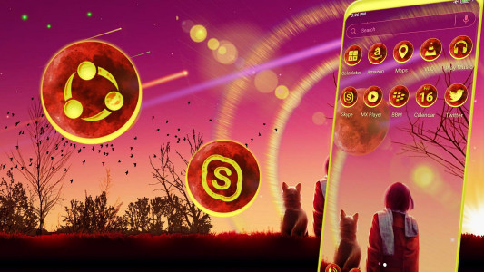 اسکرین شات 2 برنامه Lonely Girl Theme Launcher