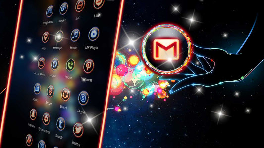 اسکرین شات 3 برنامه Neon Magical Hand Theme