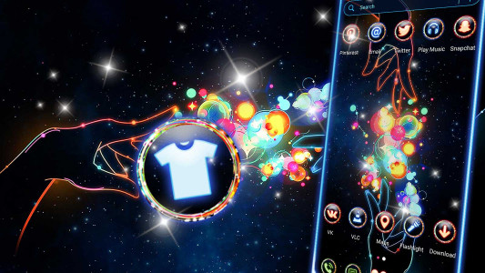 اسکرین شات 2 برنامه Neon Magical Hand Theme