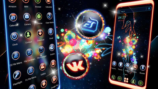 اسکرین شات 1 برنامه Neon Magical Hand Theme